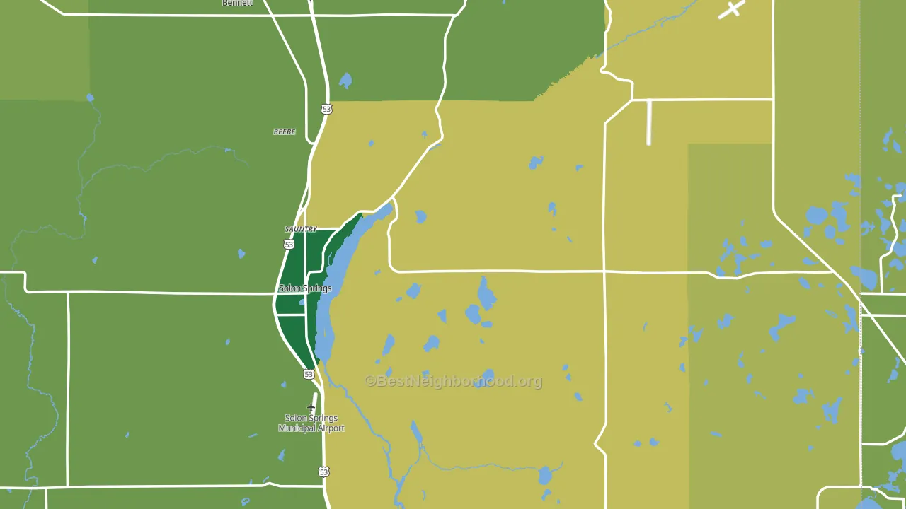 Solon Springs, WI block-group voter-turnout map