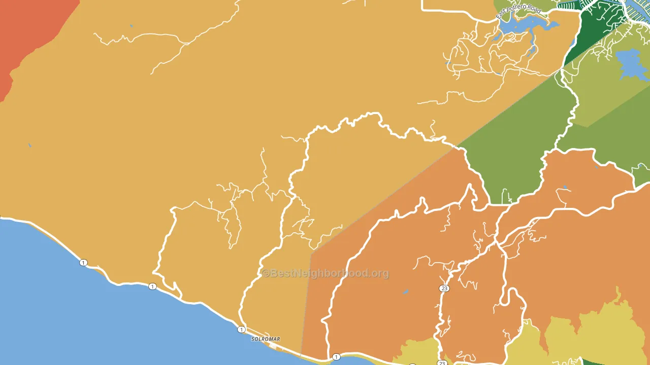 Solromar, CA block-group voter-turnout map