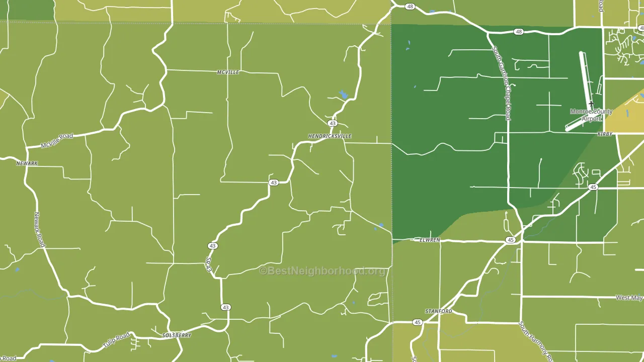 Solsberry, IN block-group voter-turnout map