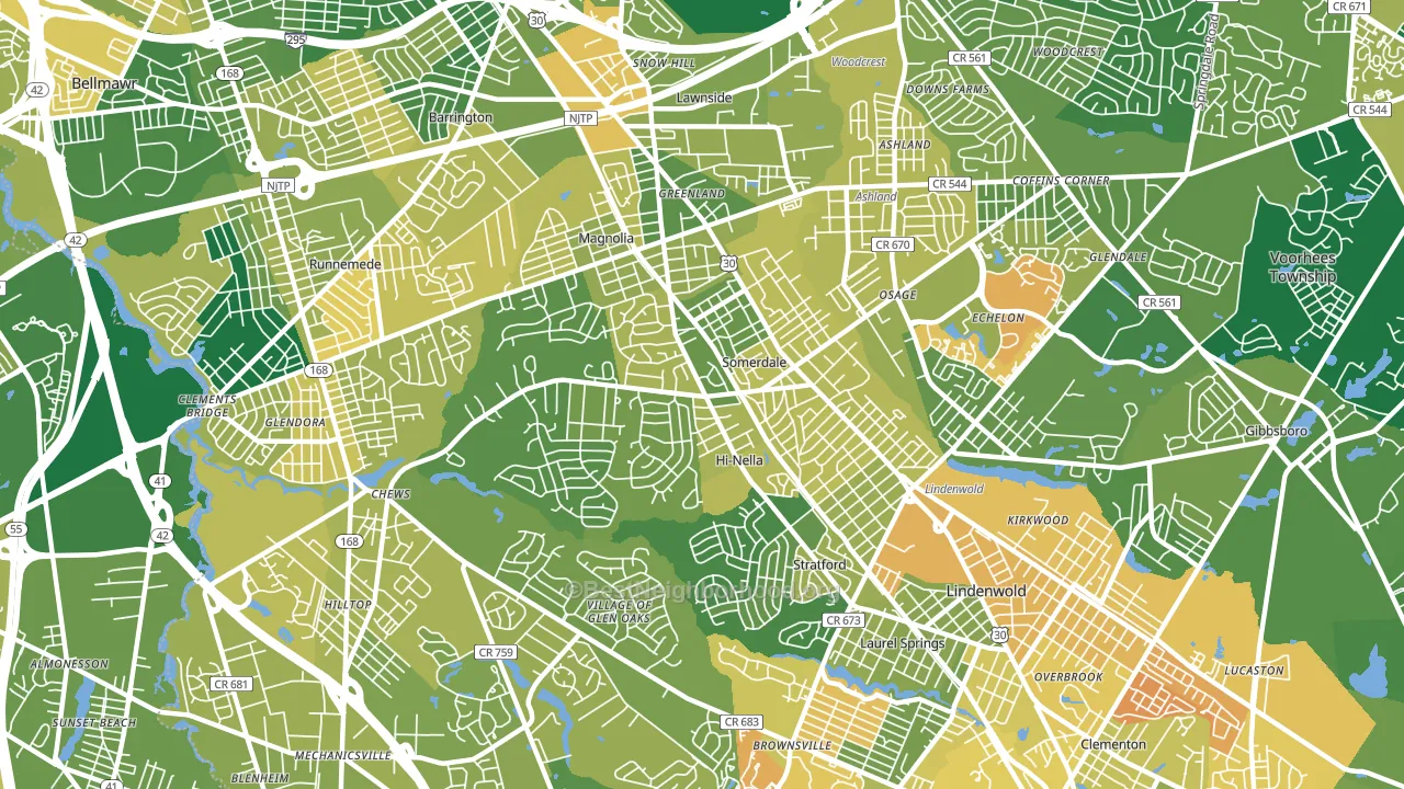 Somerdale, NJ block-group voter-turnout map