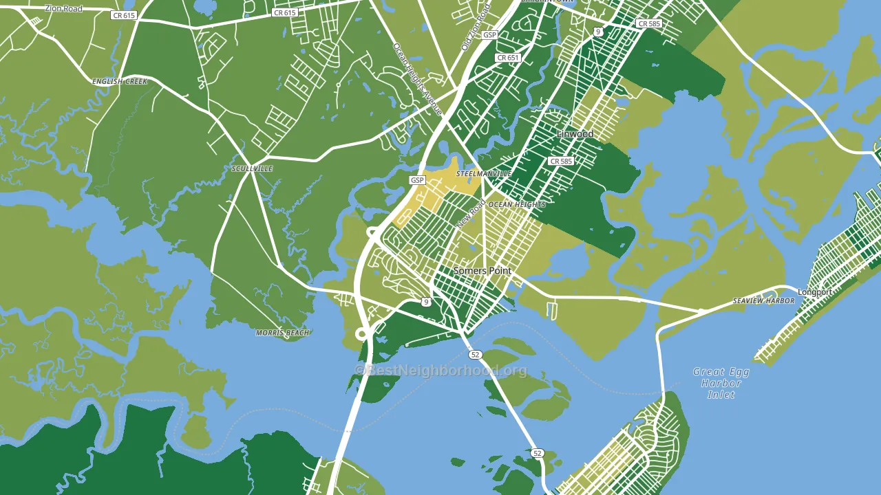 Somers Point, NJ block-group voter-turnout map