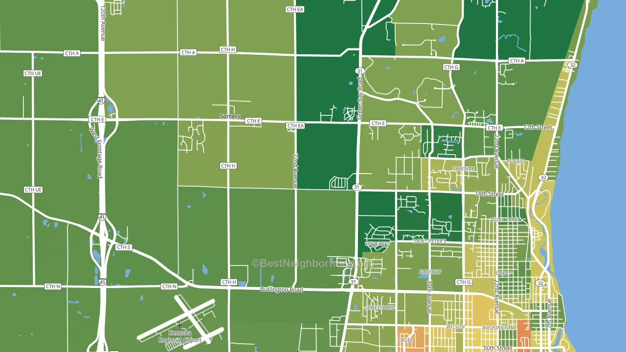 Somers, WI block-group voter-turnout map