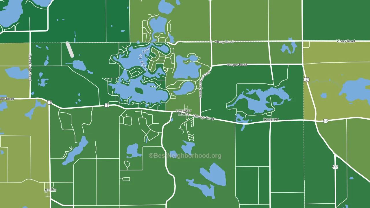 Somerset Center, MI block-group voter-turnout map