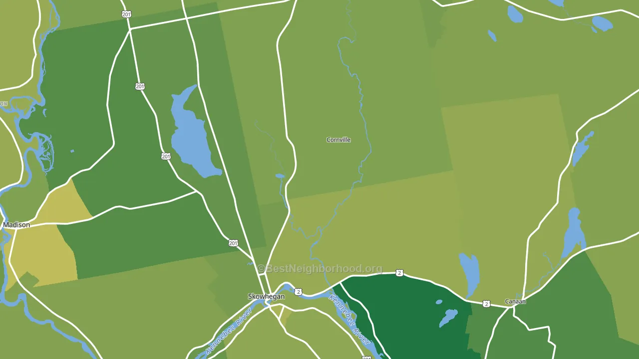 Somerset County, ME block-group voter-turnout map