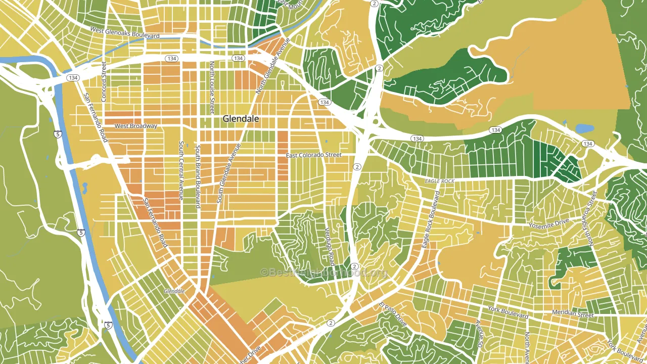 Somerset, Glendale, CA block-group voter-turnout map