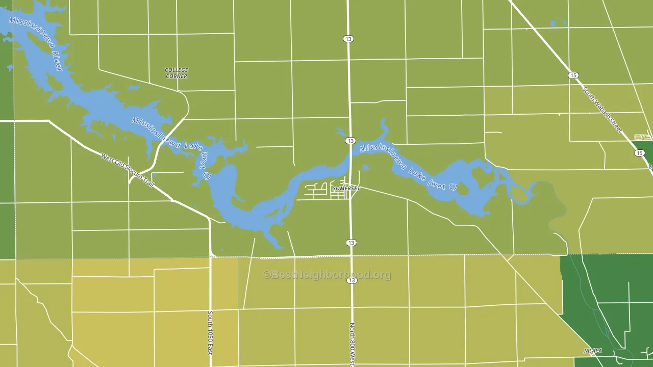 Somerset, IN block-group voter-turnout map