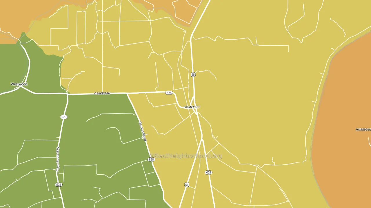 Somerset, LA block-group voter-turnout map