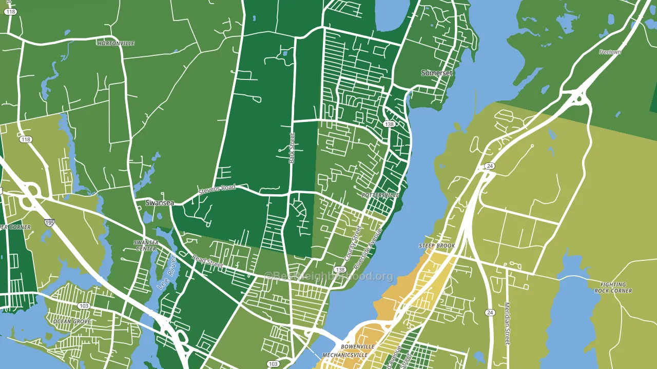 Somerset, MA block-group voter-turnout map