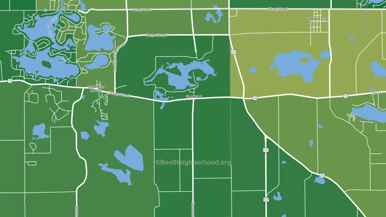 Somerset, MI block-group voter-turnout map