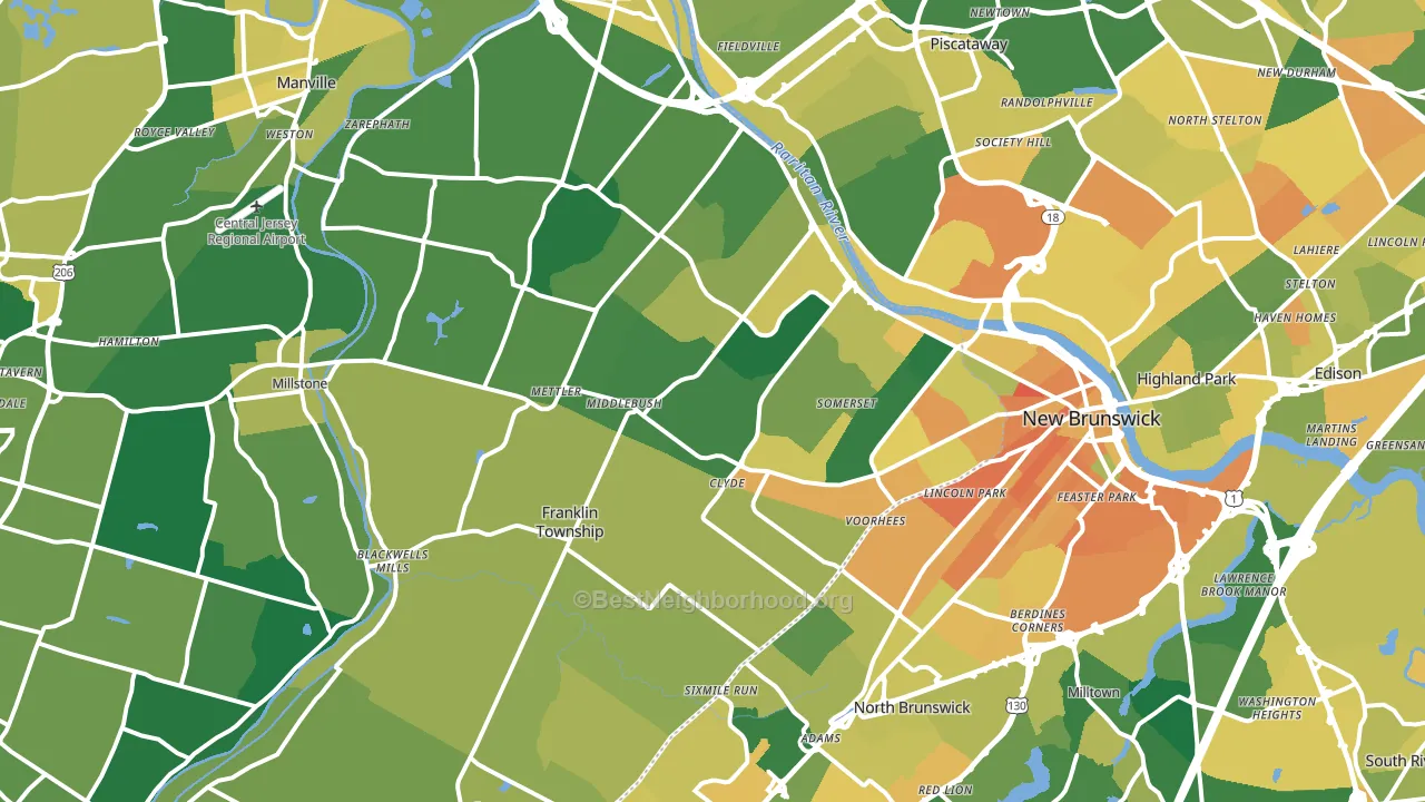 Somerset, NJ block-group voter-turnout map