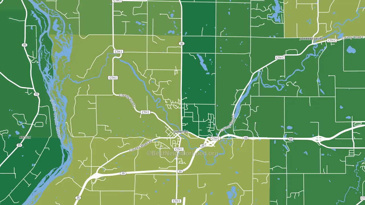 Somerset, WI block-group voter-turnout map