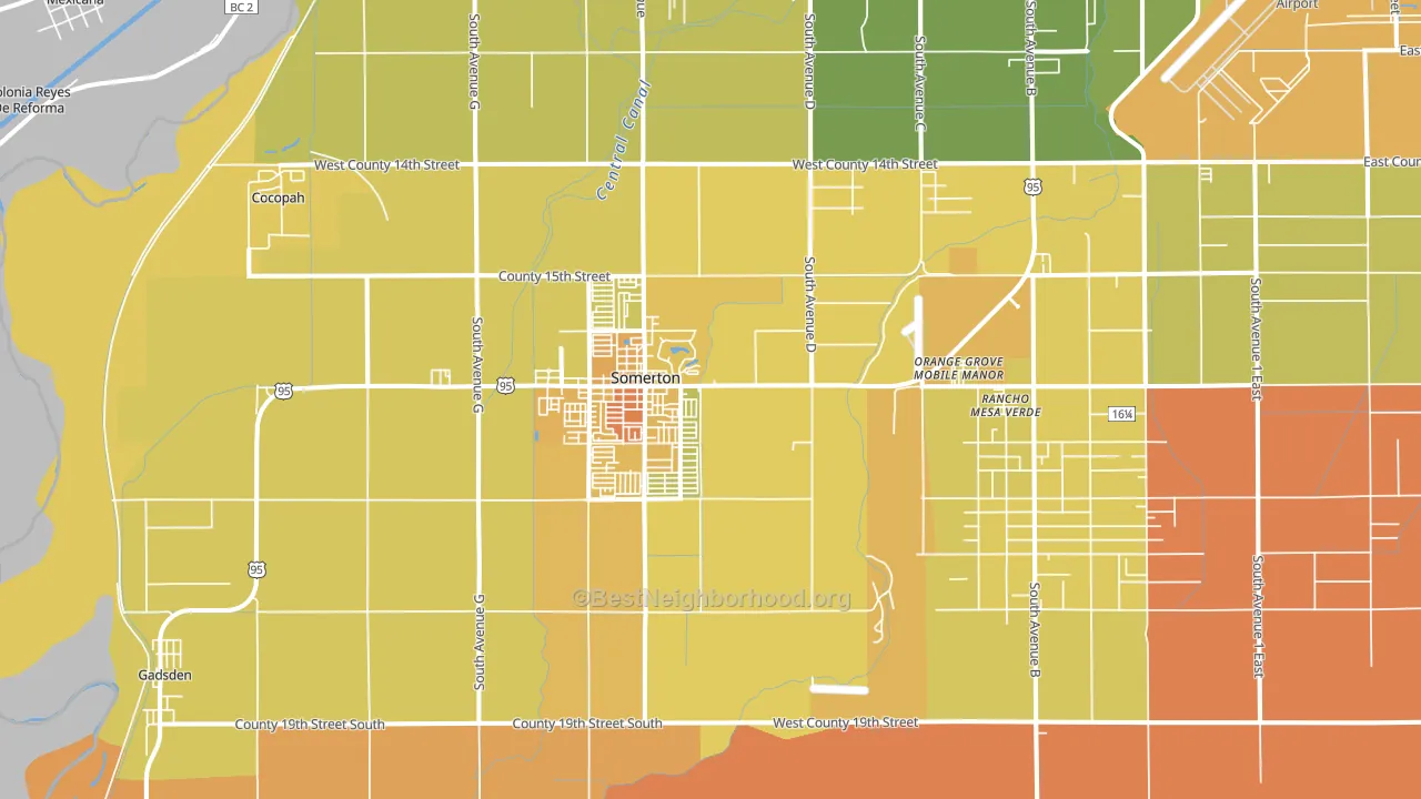 Somerton, AZ block-group voter-turnout map