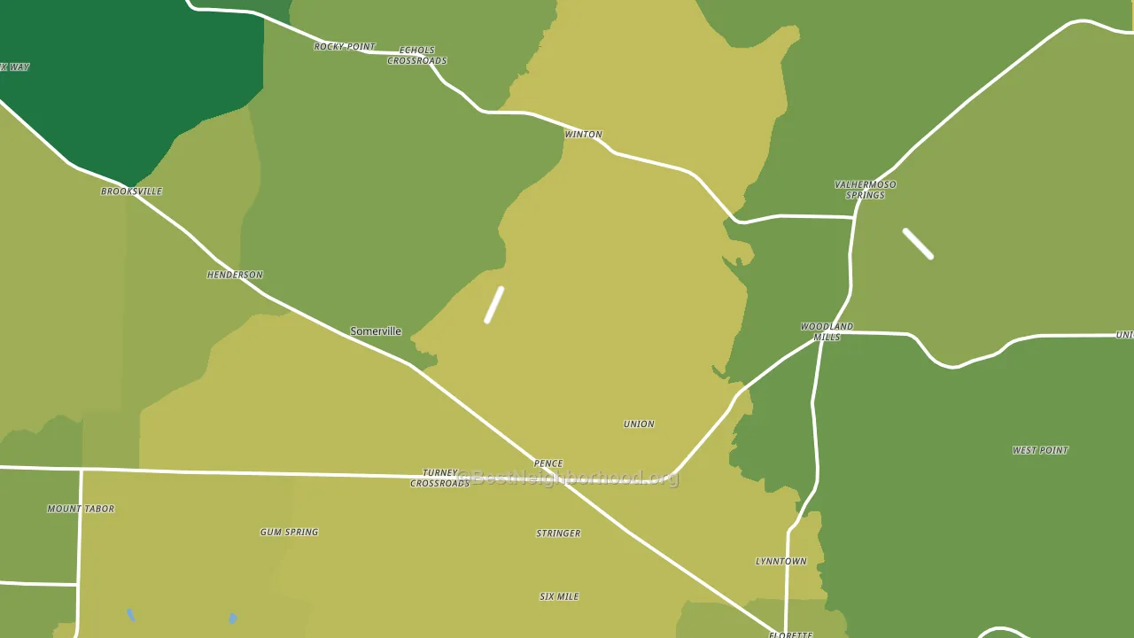 Somerville, AL block-group voter-turnout map
