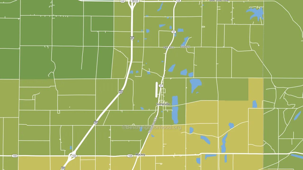 Somerville, IN block-group voter-turnout map
