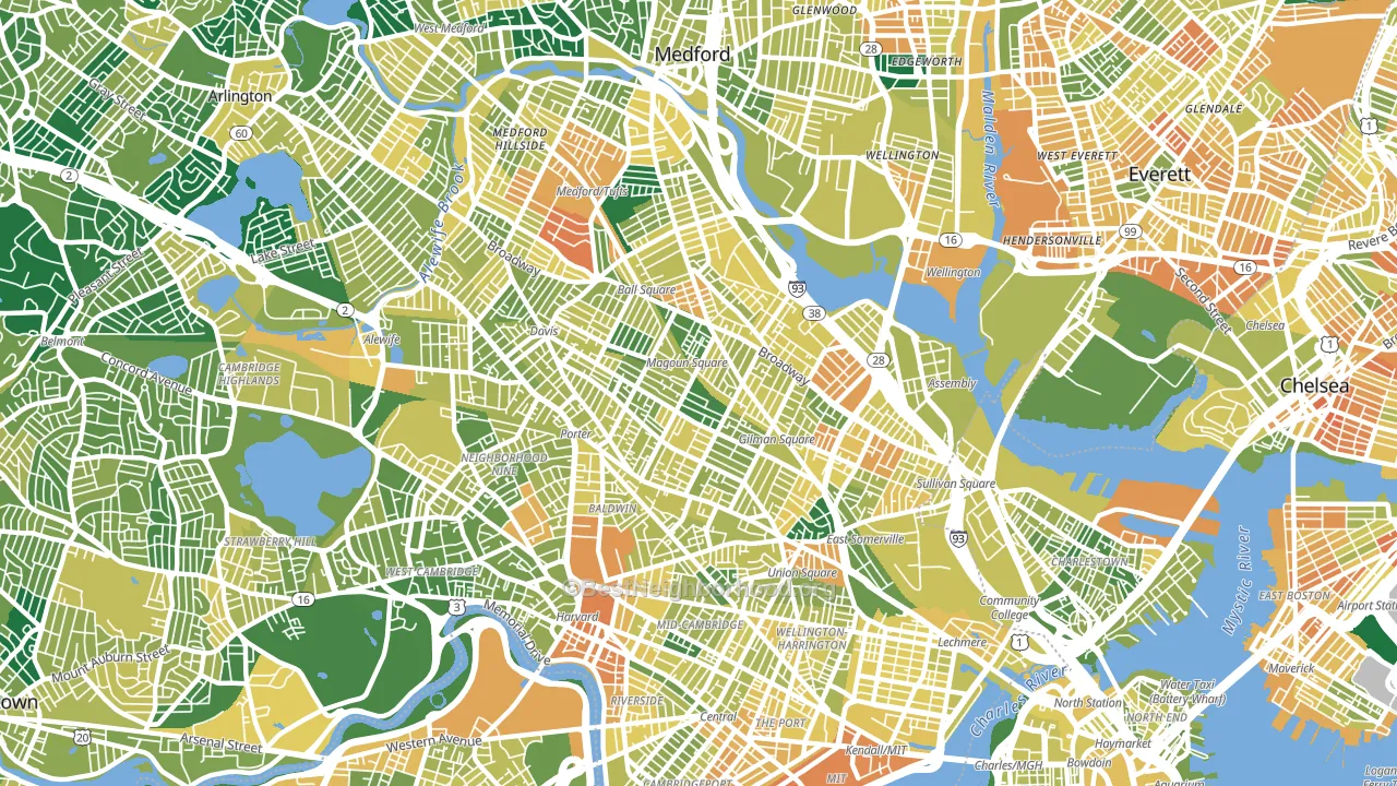 Somerville, MA block-group voter-turnout map