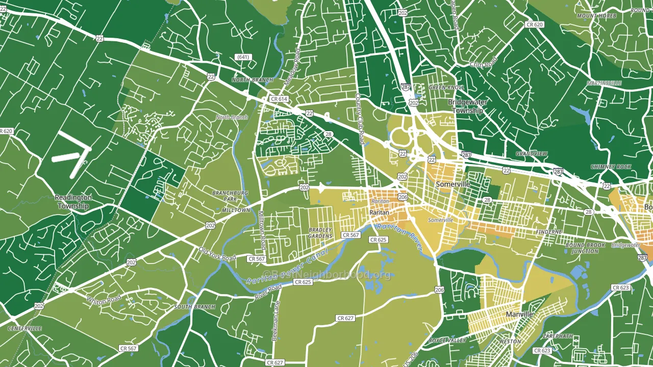 Somerville, NJ block-group voter-turnout map