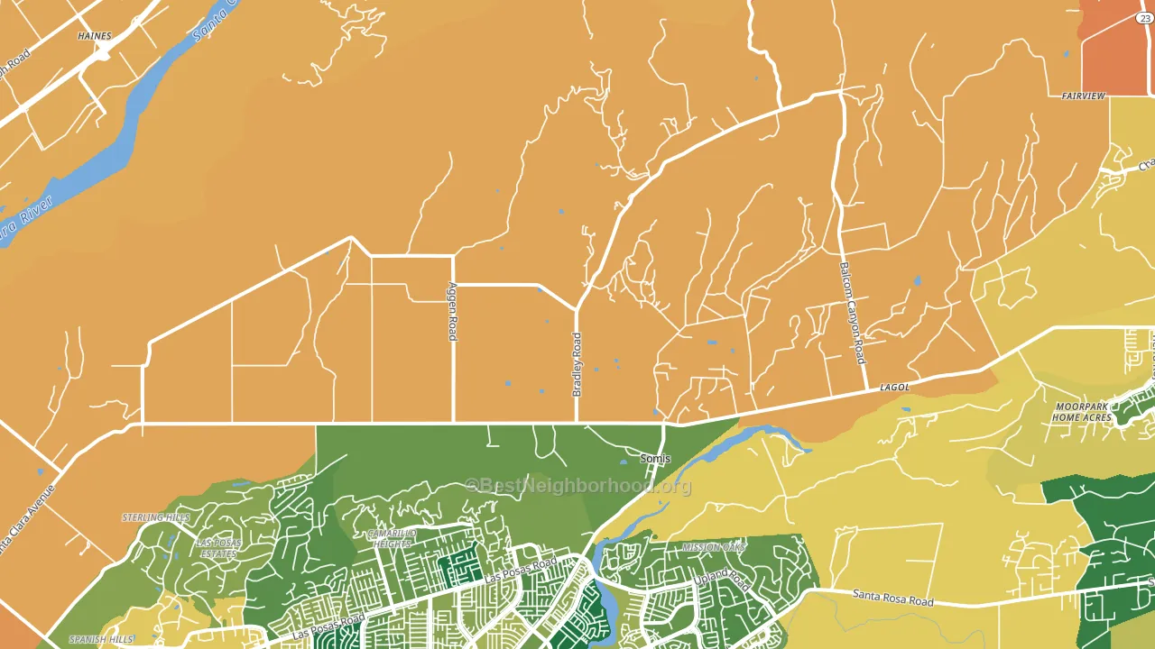 Somis, CA block-group voter-turnout map