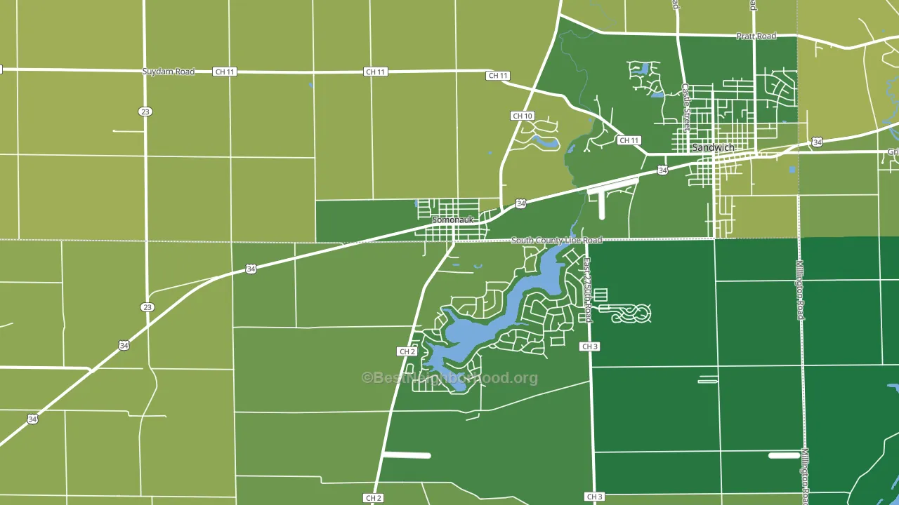Somonauk, IL block-group voter-turnout map