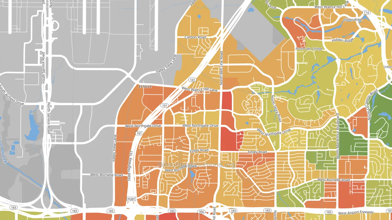 Song, Irving, TX block-group voter-turnout map