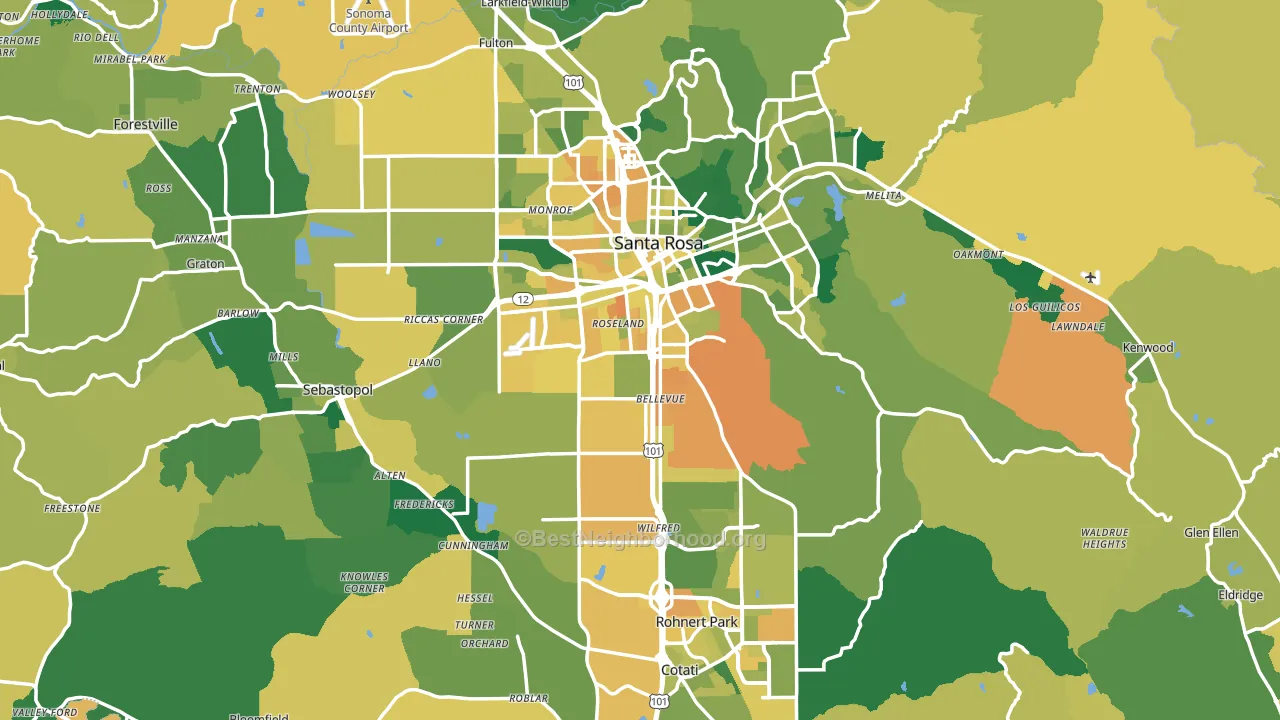 Sonoma County, CA block-group voter-turnout map