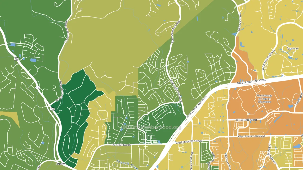 Sonoma Ranch, Helotes, TX block-group voter-turnout map