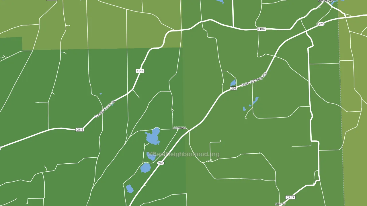 Sonora, NY block-group voter-turnout map