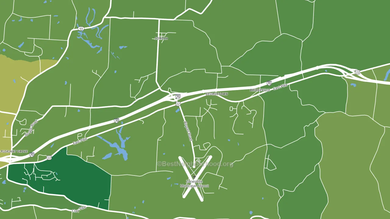 Sonora, OH block-group voter-turnout map