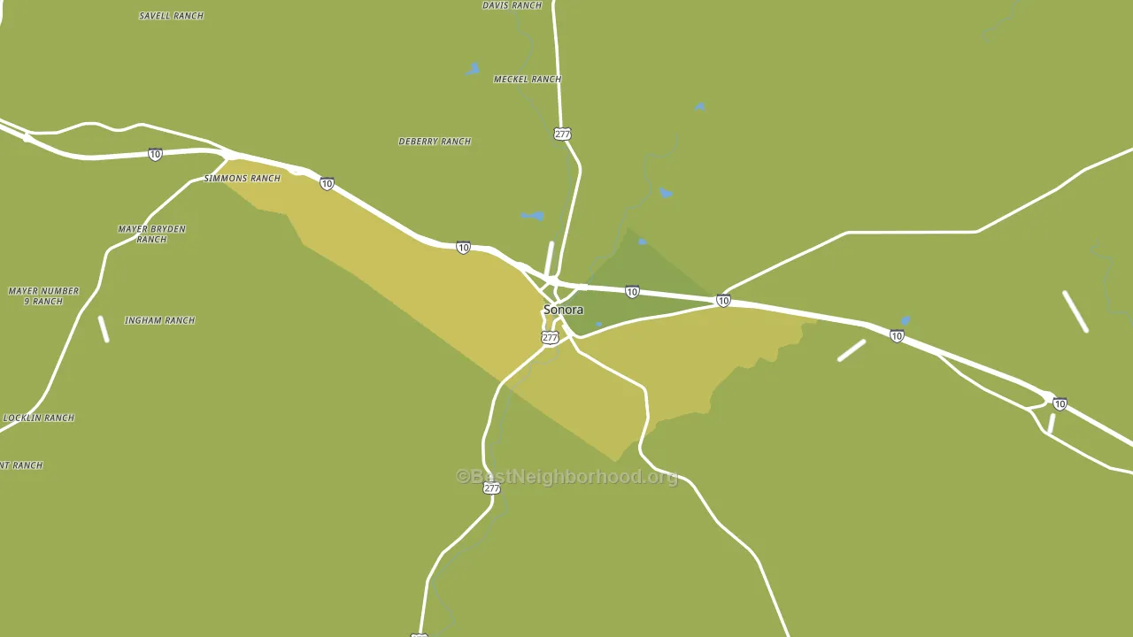Sonora, TX block-group voter-turnout map