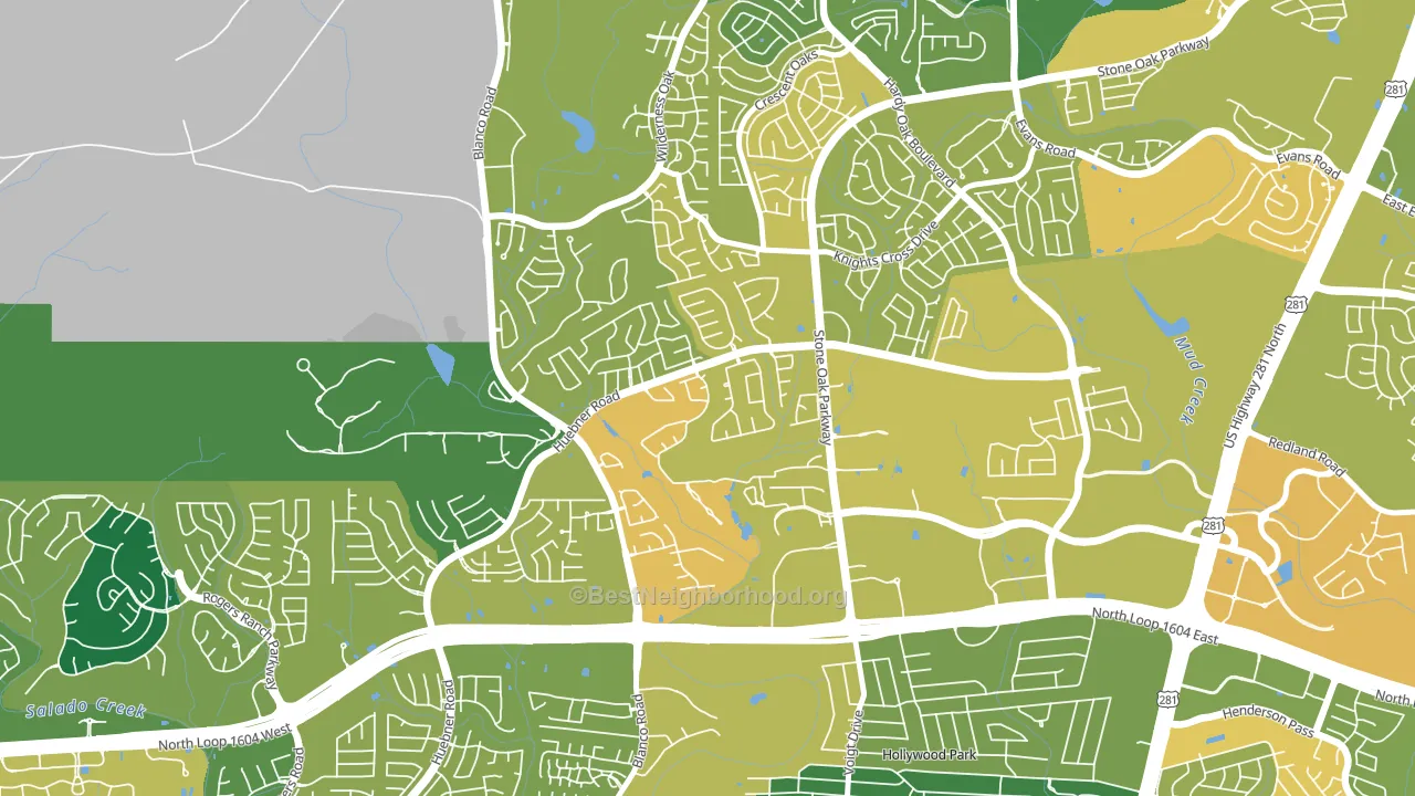 Sonterra-Stone Oak, San Antonio, TX block-group voter-turnout map