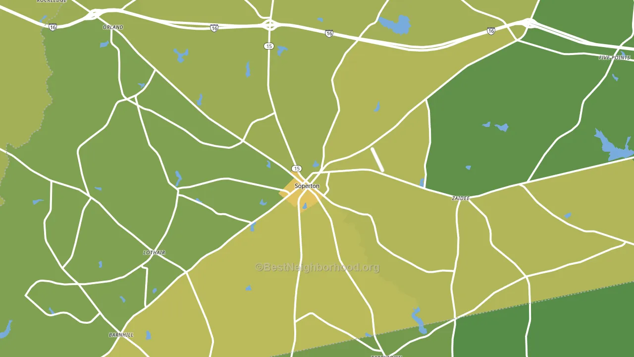 Soperton, GA block-group voter-turnout map