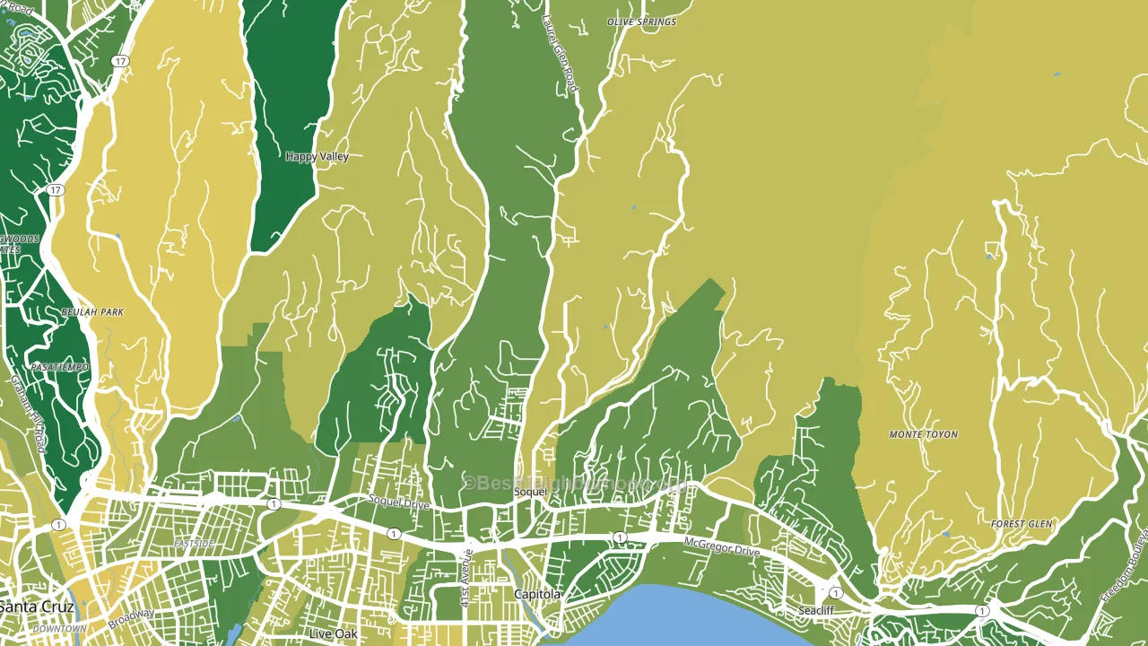 Soquel, CA block-group voter-turnout map
