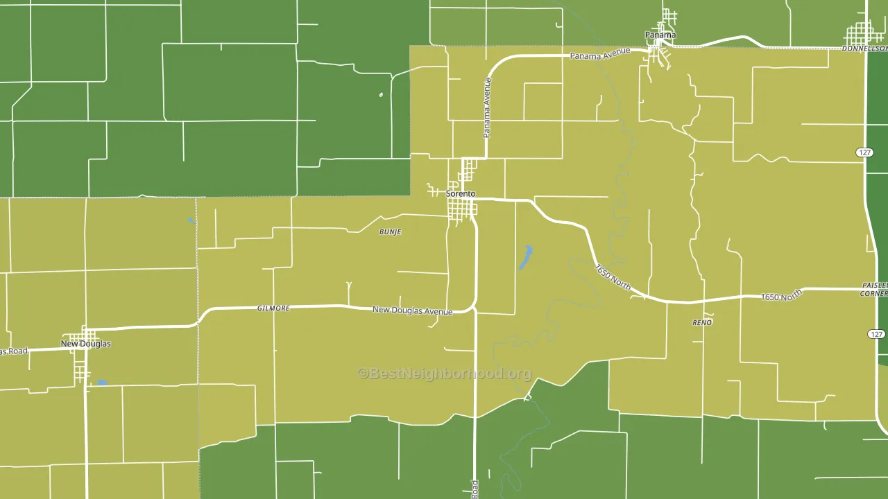 Sorento, IL block-group voter-turnout map