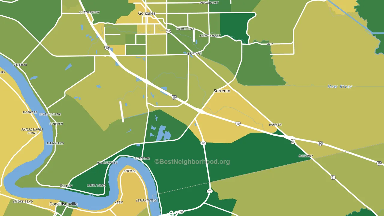 Sorrento, LA block-group voter-turnout map