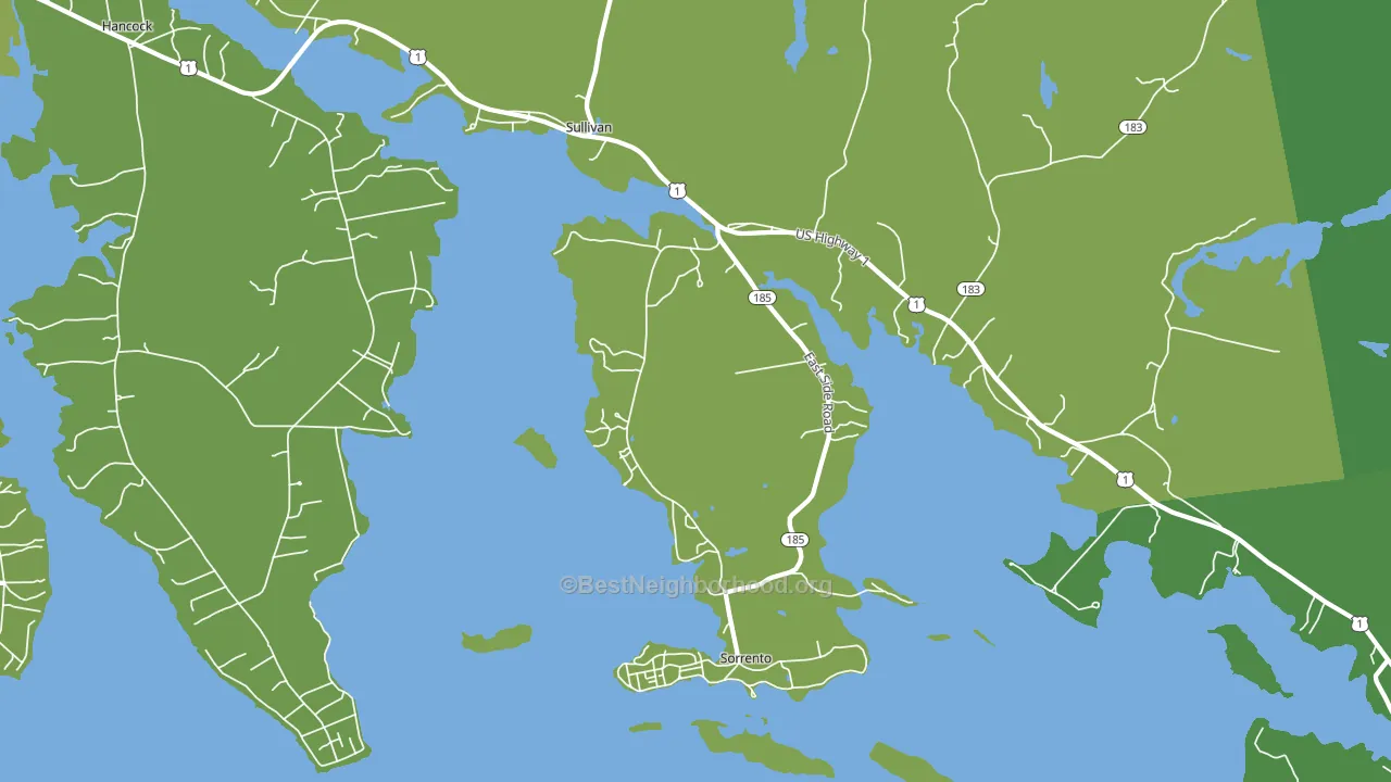 Sorrento, ME block-group voter-turnout map