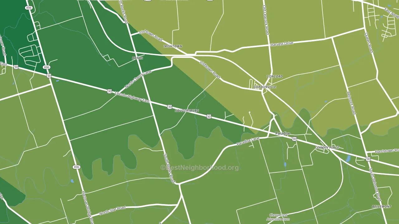 Soudersburg, PA block-group voter-turnout map