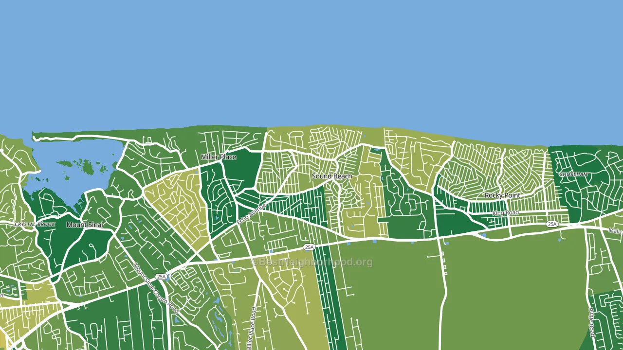 Sound Beach, NY block-group voter-turnout map