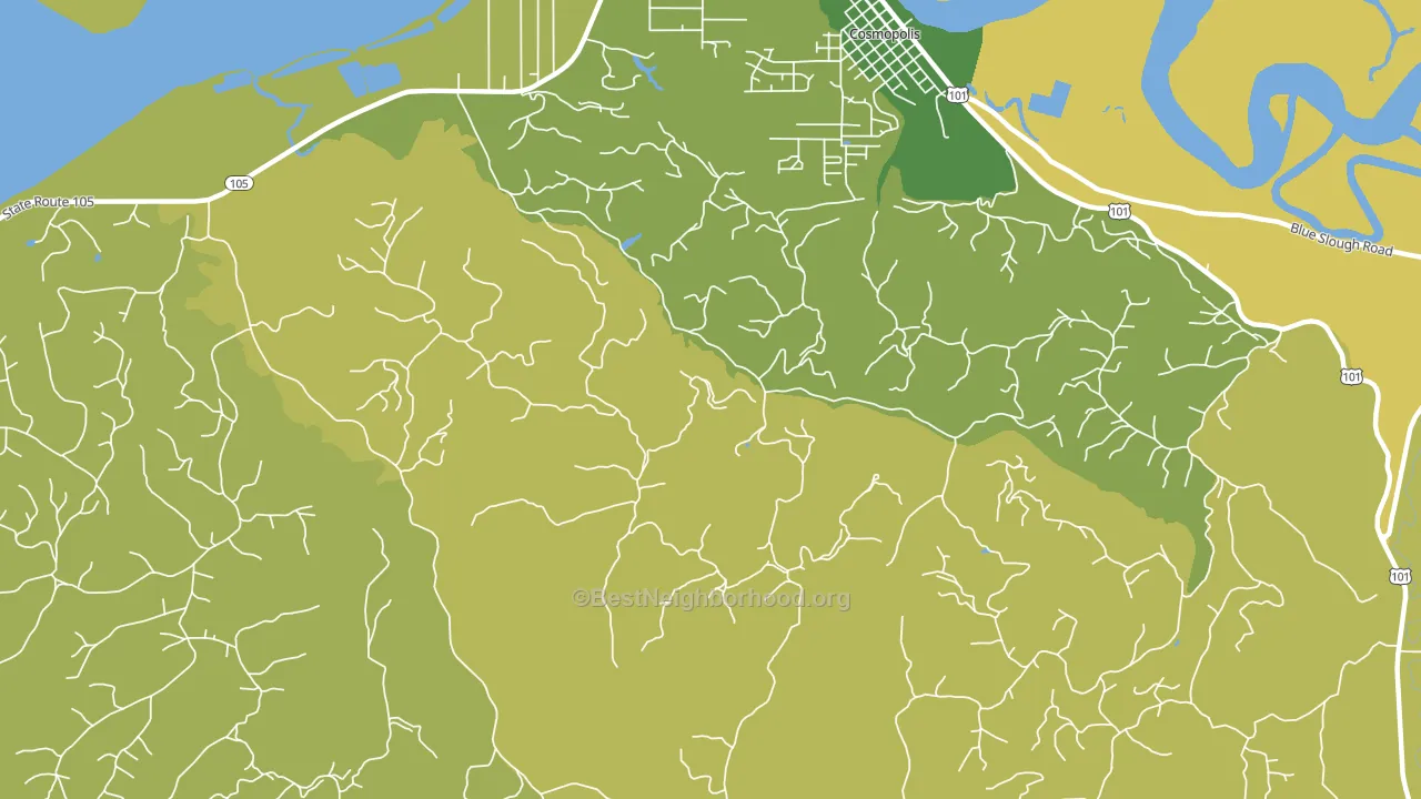 South Aberdeen, WA block-group voter-turnout map