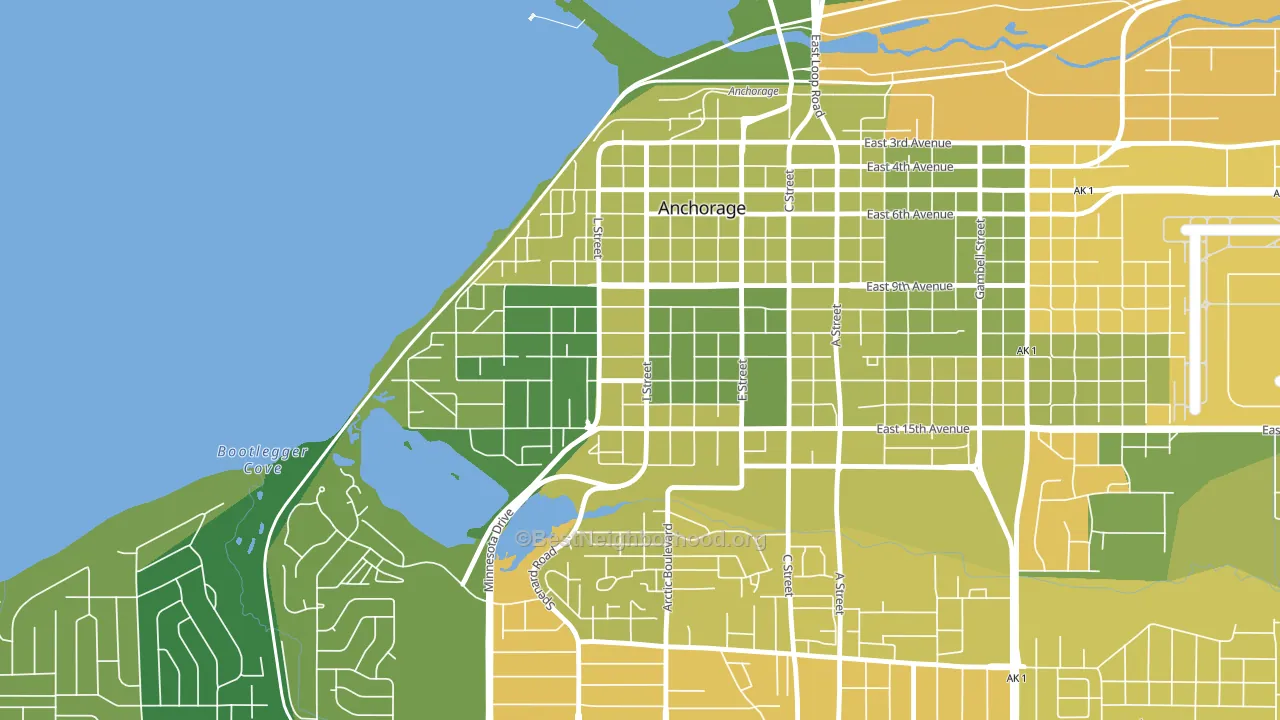 South Addition, Anchorage, AK block-group voter-turnout map