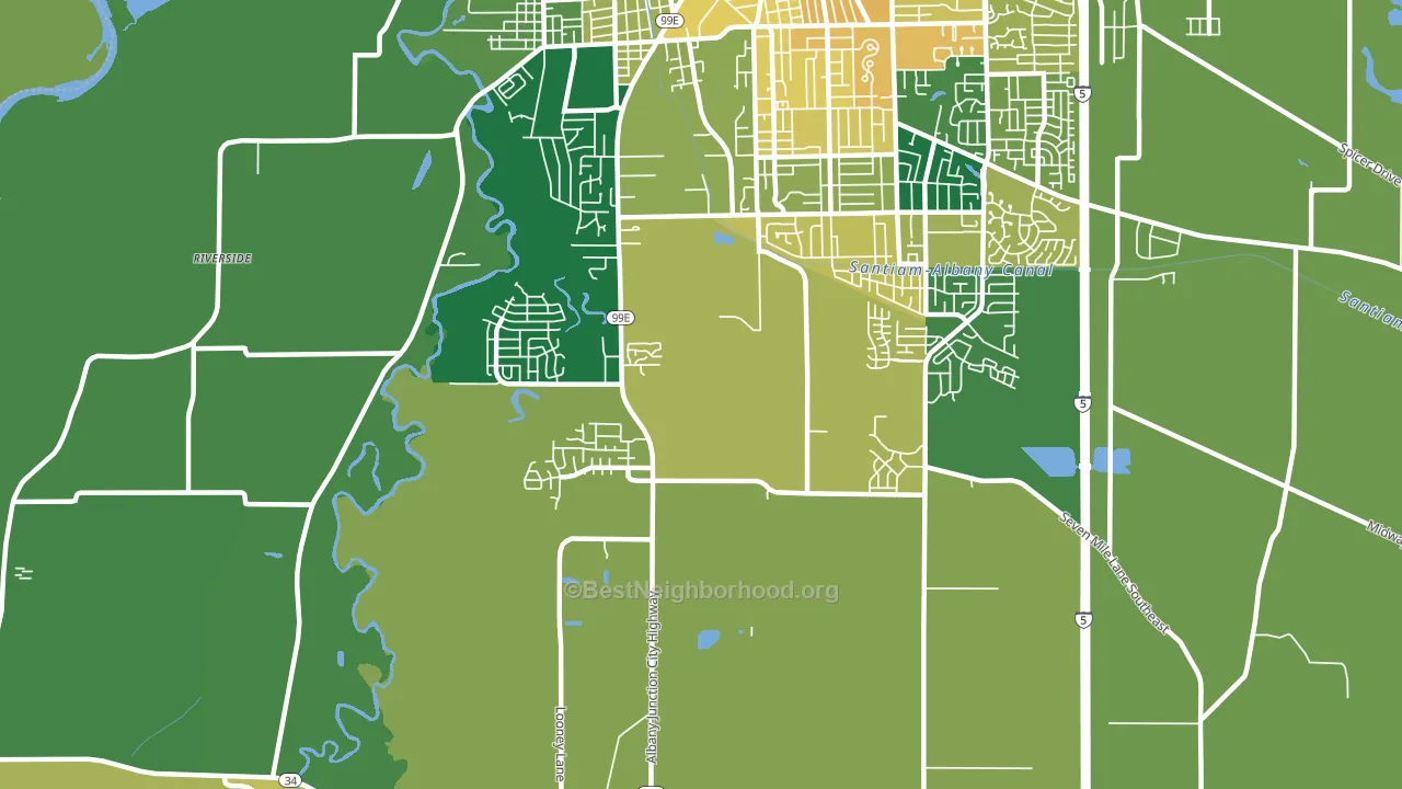 South Albany, Albany, OR block-group voter-turnout map