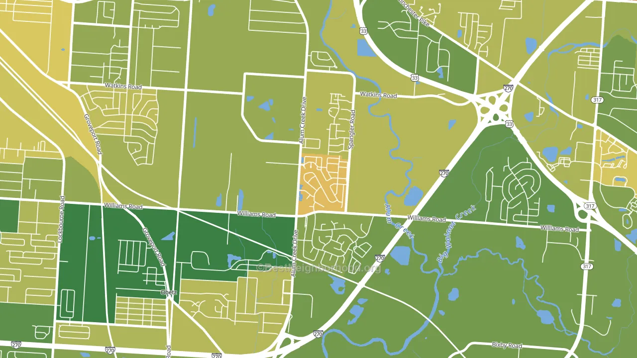 South Alum Creek, Columbus, OH block-group voter-turnout map