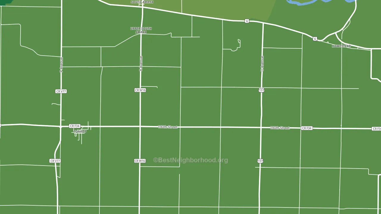 South Amana, IA block-group voter-turnout map