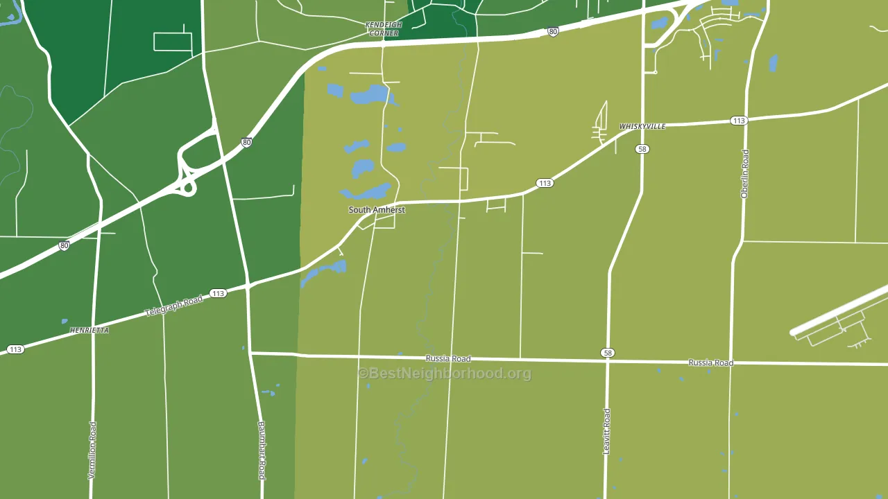 South Amherst, OH block-group voter-turnout map