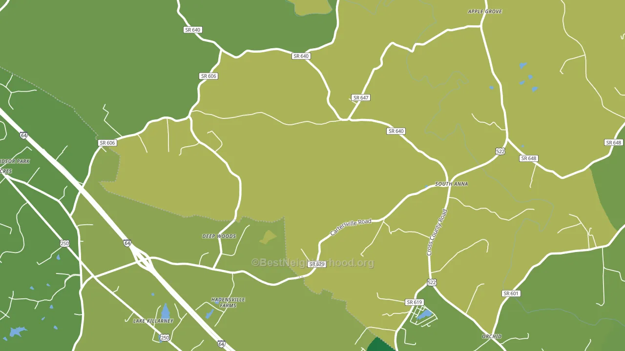 South Anna, VA block-group voter-turnout map