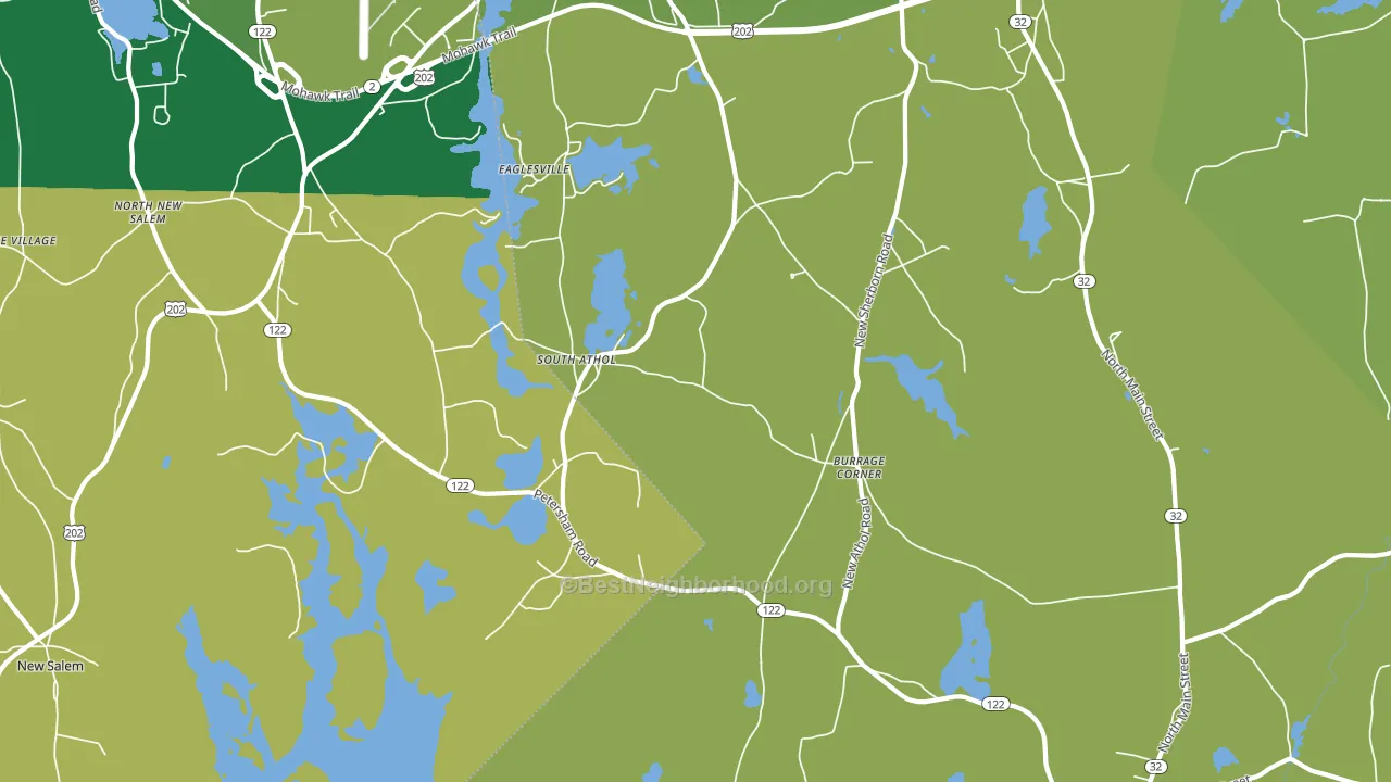 South Athol, MA block-group voter-turnout map