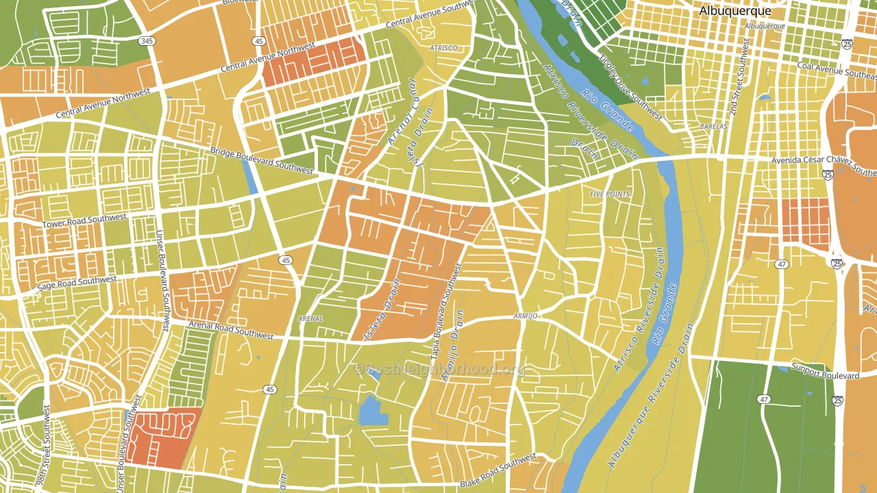 South Atrisco, South Valley, NM block-group voter-turnout map