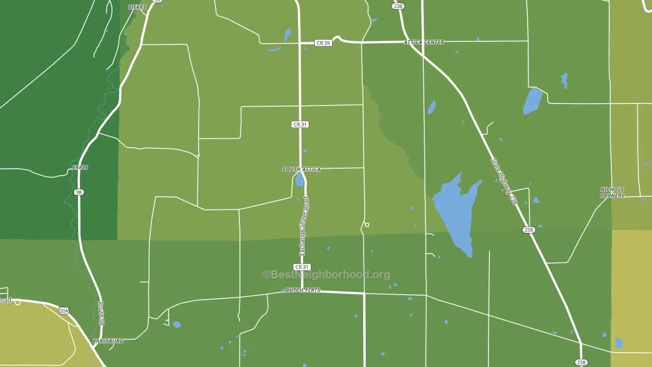 South Attica, NY block-group voter-turnout map