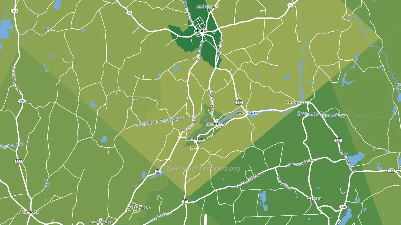 South Barre, MA block-group voter-turnout map
