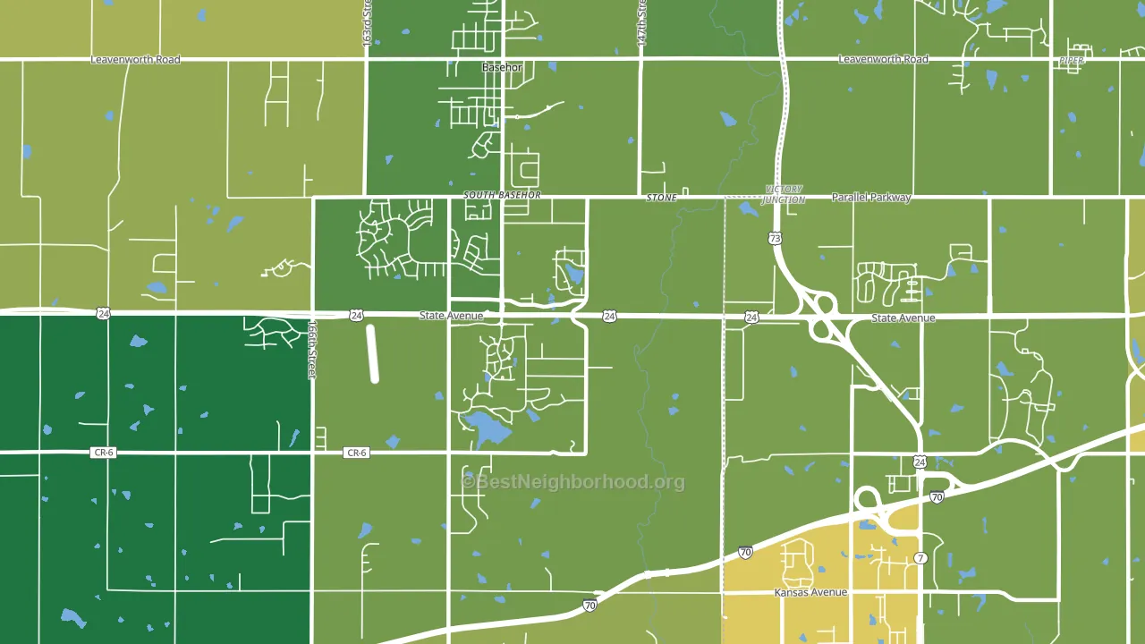 South Basehor, KS block-group voter-turnout map