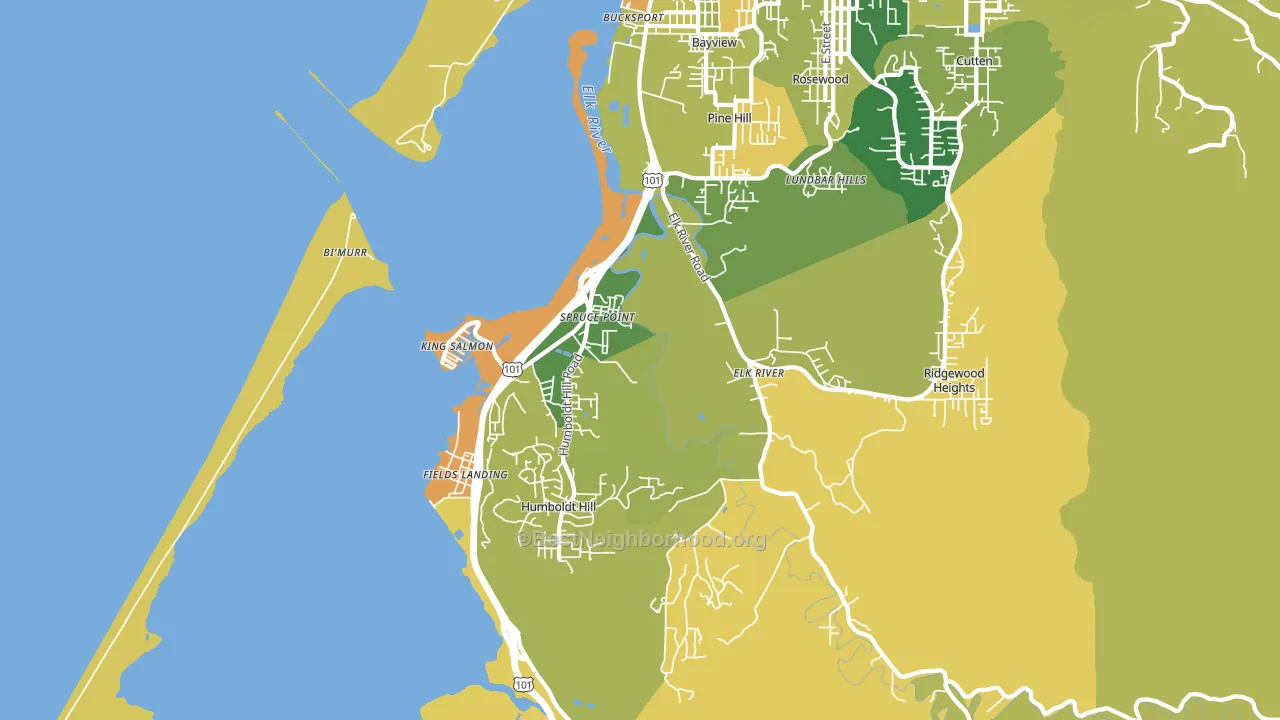 South Bay, Eureka, CA block-group voter-turnout map