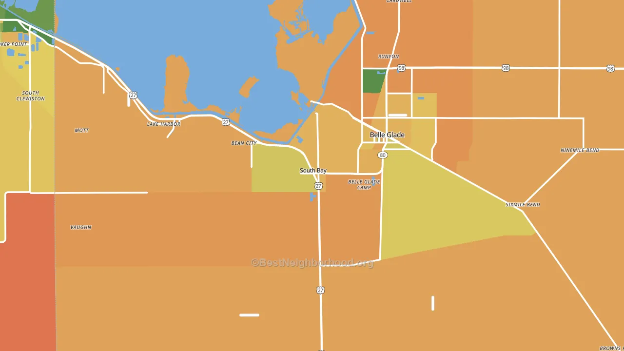South Bay, FL block-group voter-turnout map